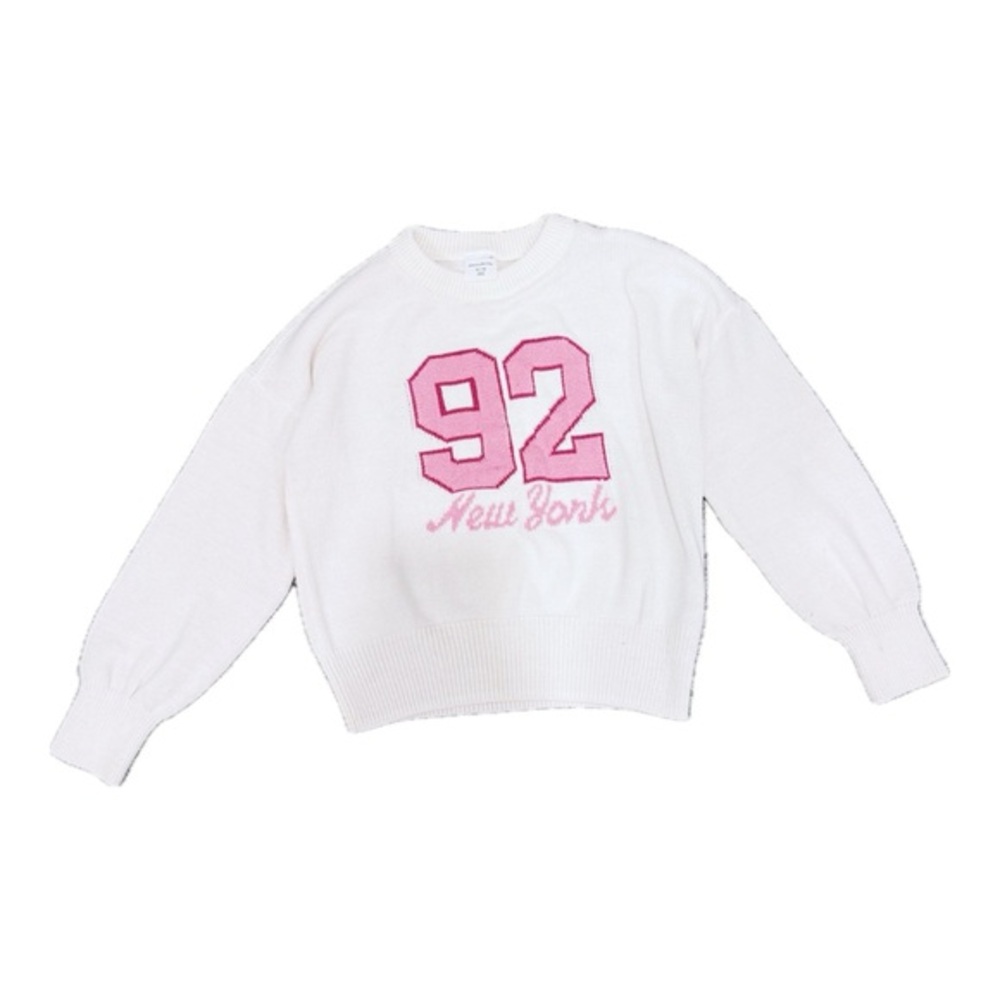 Abercrombie Kids New York Sweater in White/Pink